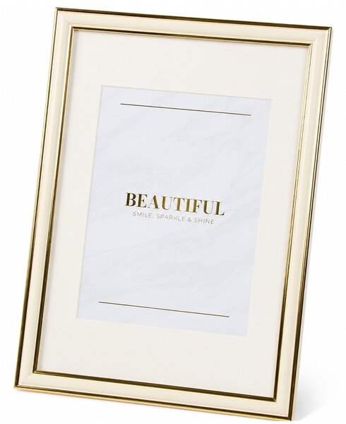 Rama foto decorativa Pufo pentru diploma, certificat, acte sau fotografie A4, design elegant negru cu auriu, 32 x 24 cm, auriu