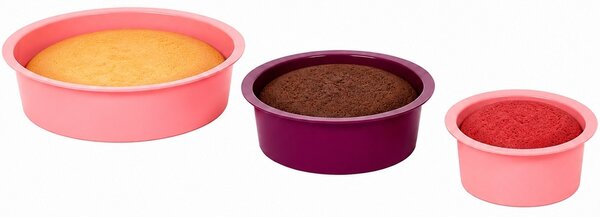 Set 3 forme Pufo Cake din silicon pentru blat de tort, prajituri- rezistente si usor de utilizat