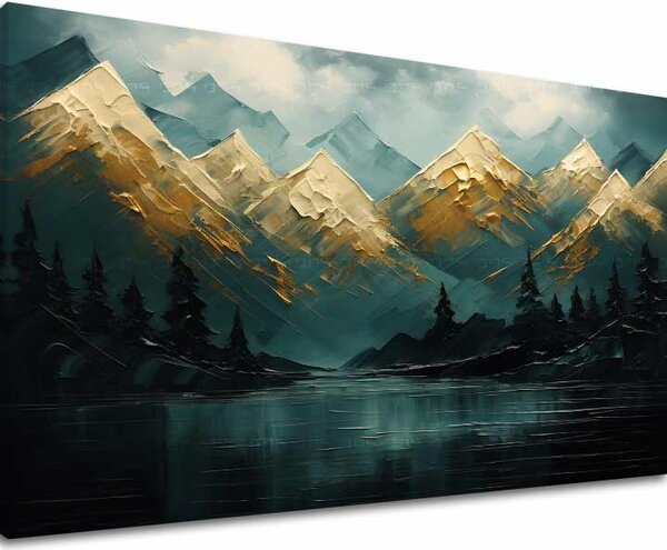 Tablou de perete modernă Munții de la apusul soarelui - PREMIUM ART - 40x60 cm