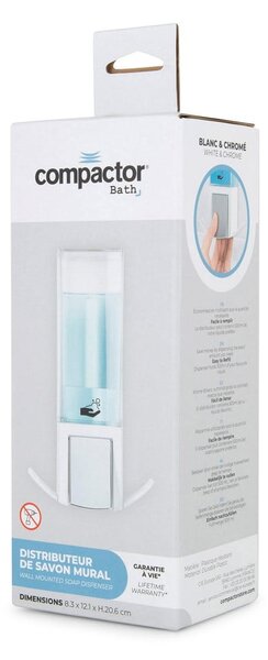 Dozator de săpun lichid alb de montat pe perete 500 ml – Compactor