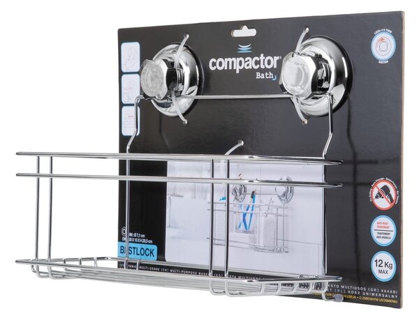 Raft pentru baie argintiu autoadeziv din metal Bestlock Bath – Compactor
