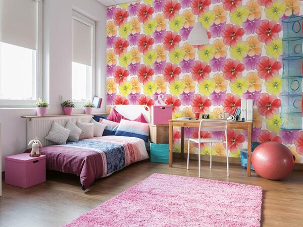 Tapet vlies de lux flori colorate