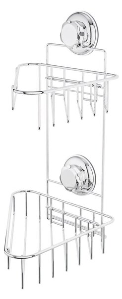 Raft pentru baie argintiu de colț autoadeziv din metal Bestlock Bath – Compactor