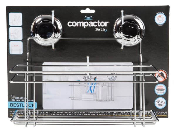 Raft pentru baie argintiu autoadeziv din metal Bestlock Bath – Compactor