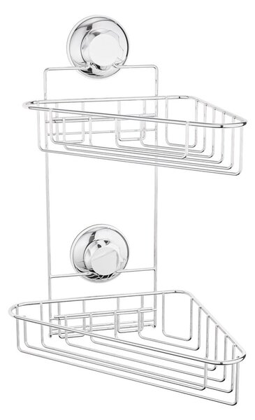 Raft pentru baie argintiu de colț autoadeziv din metal Bestlock Bath – Compactor