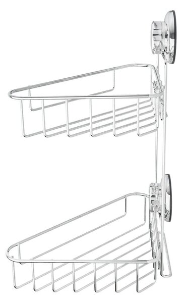 Raft pentru baie argintiu de colț autoadeziv din metal Bestlock Bath – Compactor