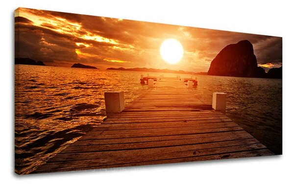 Tablou de perete PANORAMA APUS DE SOARE - 30x60 cm