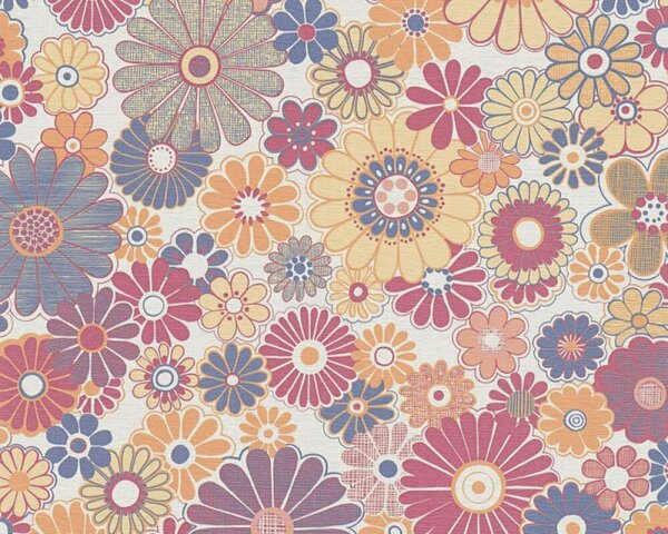 Tapet vlies pentru perete retro chic 39535-4