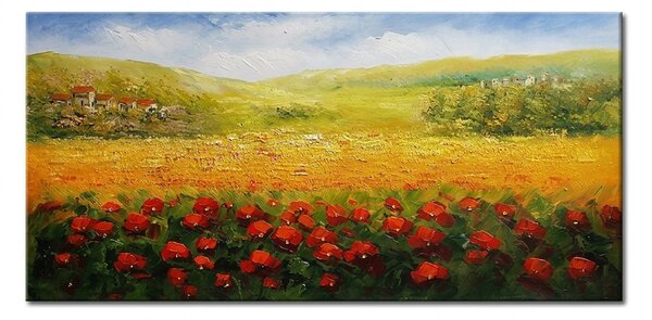 Tablou de perete pictată manual PEISAJ - 120x60 cm / Clasic 2 cm
