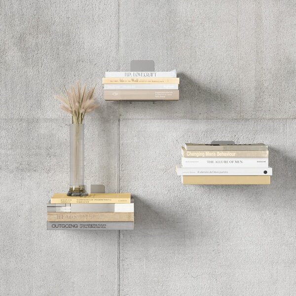 Rafturi argintii 3 buc. din metal 14 cm Conceal – Umbra