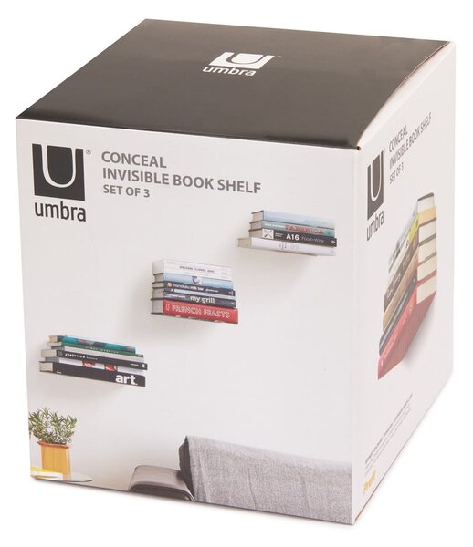 Rafturi argintii 3 buc. din metal 14 cm Conceal – Umbra