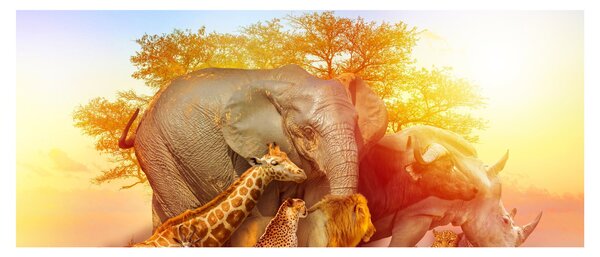 Tablou - Animale africane (120x50 cm)