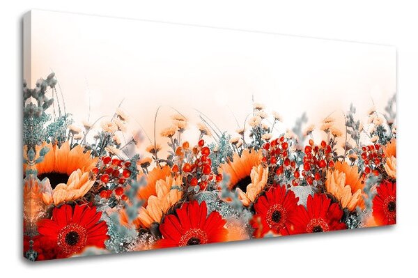 Tablou de perete RED FLOWERS_154-13 - 30x60 cm