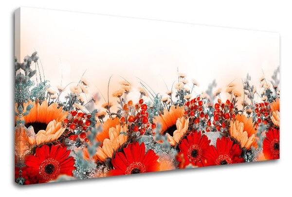 Tablou de perete RED FLOWERS_154-13 - 30x60 cm
