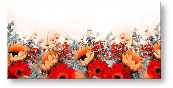 Tablou de perete RED FLOWERS_154-13 - 30x60 cm