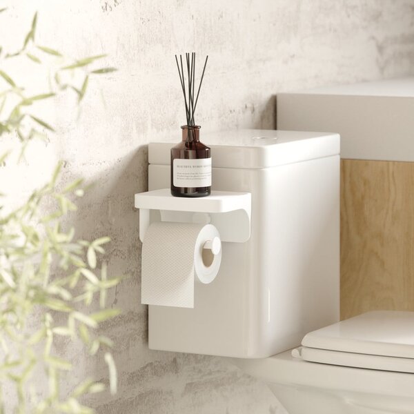 Suport pentru hârtie igienică alb autoadeziv din plastic reciclat Flex Adhesive – Umbra