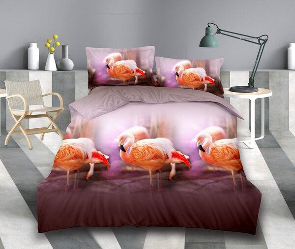 (1+1 GRATIS) Lenjerie de pat DUBLU, model 3D, cu 4 PIESE din BUMBAC SATINAT (cod SB-451)