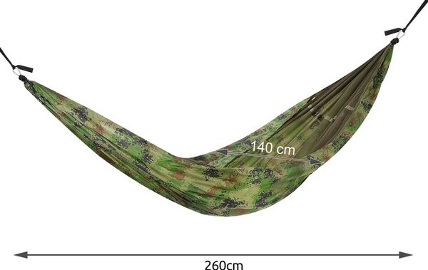Hamac turistic cu plasa de tantari SANTIAGO 260x140 cm, verde