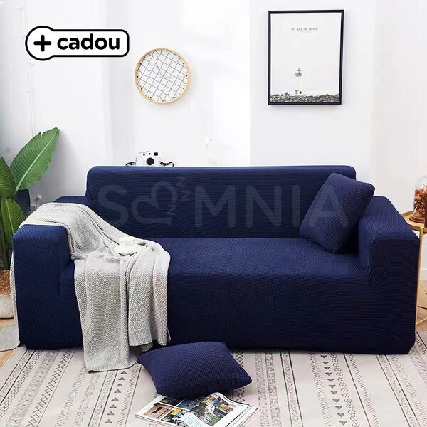 Husa elastica COCOLINO, pentru CANAPEA (3 locuri), material GOFRAT si CATIFELAT (cod H3C-2)