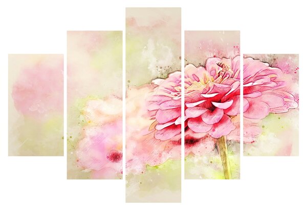 Tablou - Floare roz, aquarel (150x105 cm)