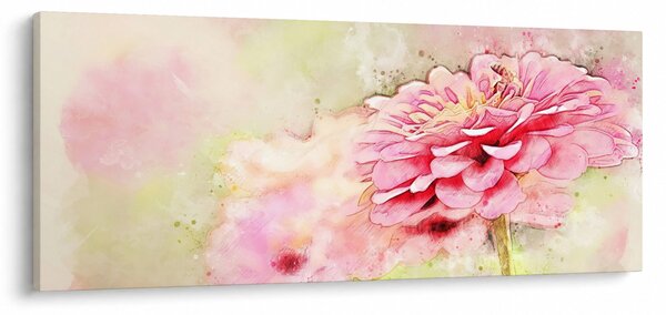 Tablou - Floare roz, aquarel (120x50 cm)