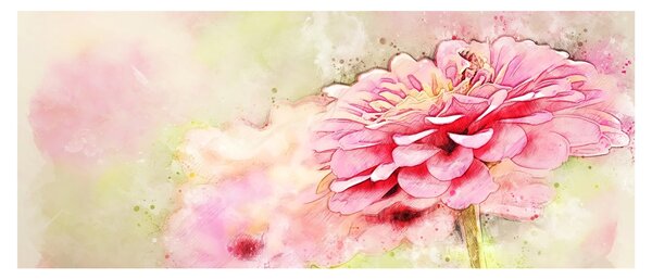Tablou - Floare roz, aquarel (120x50 cm)