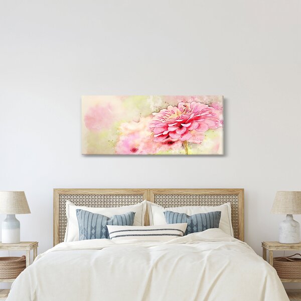 Tablou - Floare roz, aquarel (120x50 cm)