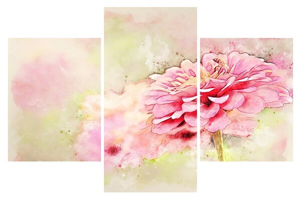 Tablou - Floare roz, aquarel (90x60 cm)