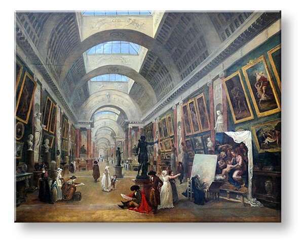 Tablou canvas Hubert Robert - Proiect Grande Galerie du Louvre - 40x50 cm