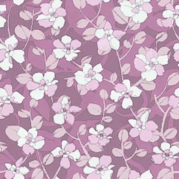 Tapet vlies de lux fundal violet cu flori