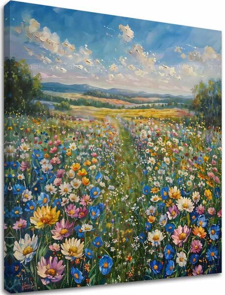 Tablou canvas peisaj Pajiște de vară - 60x60 cm