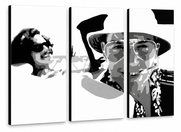 Tablou pictat manual POP Art Fear and Loathing in Las Vegas 3 piese lv - 60x40 cm