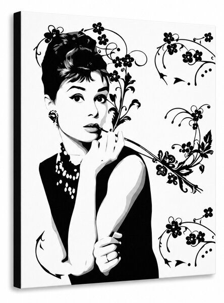 Tablou pictat manual POP Art Discount -15% Audrey Hepburn ah4 - 60x80 cm