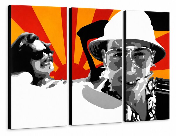 Tablou pictat manual POP Art Fear and Loathing in Las Vegas 3 bucăți lv2 - 60x40 cm