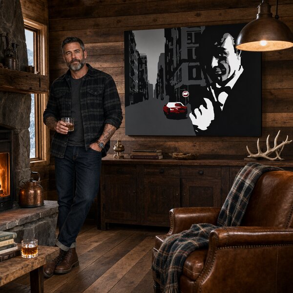Tablou pictat manual POP Art James Bond 1 parte bond3 - 80x60 cm