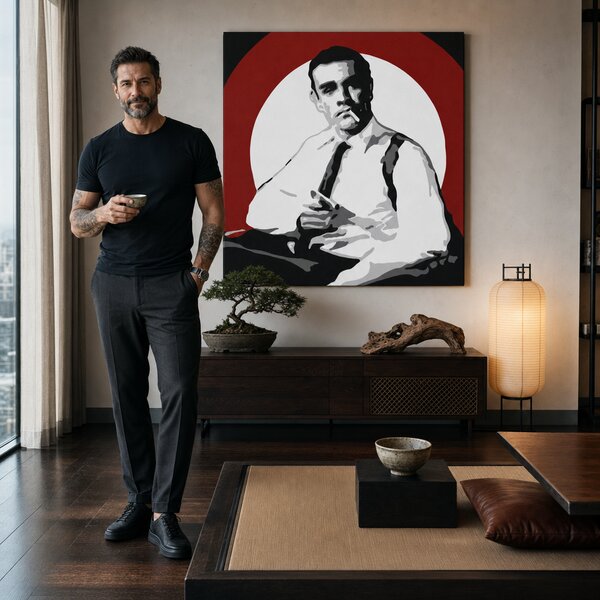 Tablou pictat manual POP Art James Bond 1 parte bond4 - 50x50 cm
