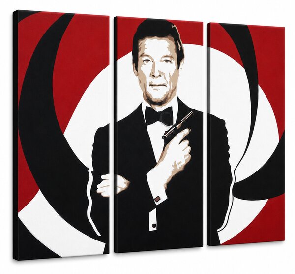 Tablou pictat manual POP Art James Bond 3 piese bond - 60x40 cm