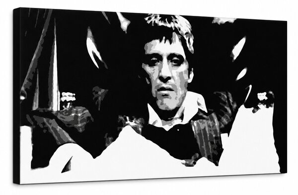 Tablou POP ART pictat manual Scarface 1 parte smk - 80x40 cm