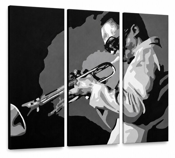 Tablou POP ART pictat manual Miles Davis 3 piese md - 60x40 cm