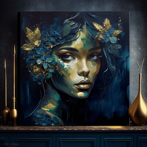 Picturi moderne pe pânză - Feminine Grace in Motion - 60x60 cm