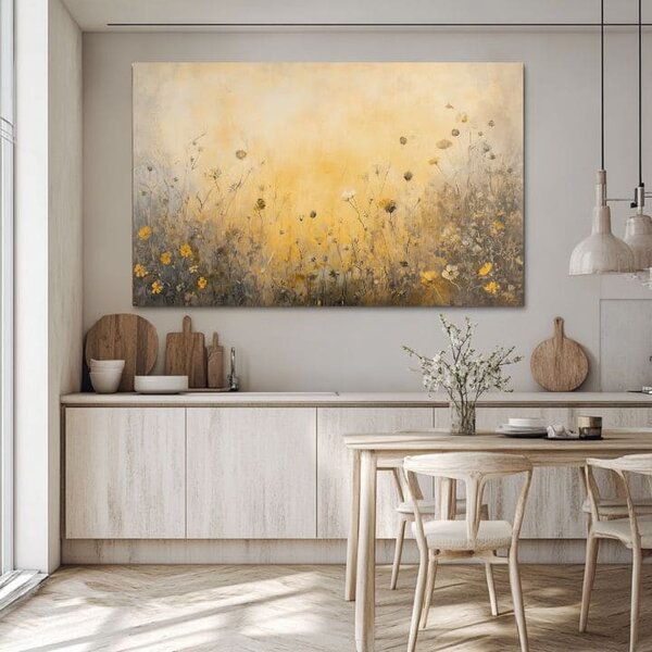 Reproducere pe pânză unei pajiști însorite | finisată de mâna artistului - 40x60 cm