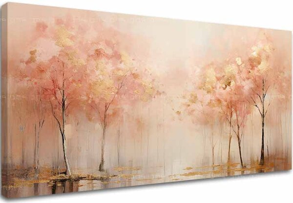 Pictură structurată Plimbare prin natura liniștită - PREMIUM ART - 40x80 cm