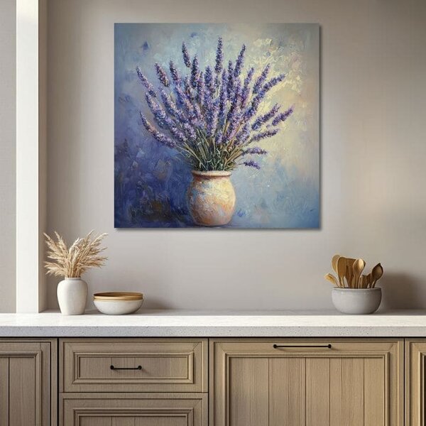 Pictură Vis lavanda | Cameră provensală | finisată de mâna artistului - 40x40 cm