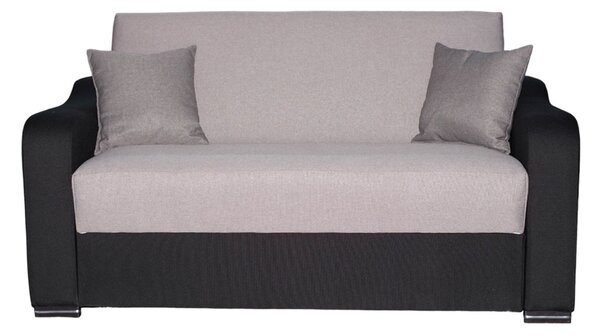 Canapea FRUNZA extensibila, 2 locuri, cu arcuri, lada depozitare, gri deschis + inchis, 165x110x90 cm