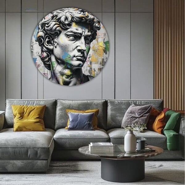Picturi rotunde cu acrilic Ancient View of David - 60 cm