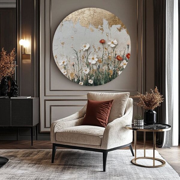 Picturi rotunde cu acril Reflecții ale soarelui - 60 cm