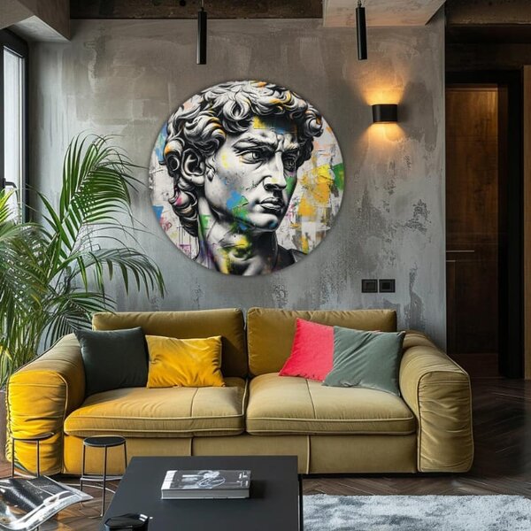 Picturi rotunde cu acrilic Ancient View of David - 60 cm