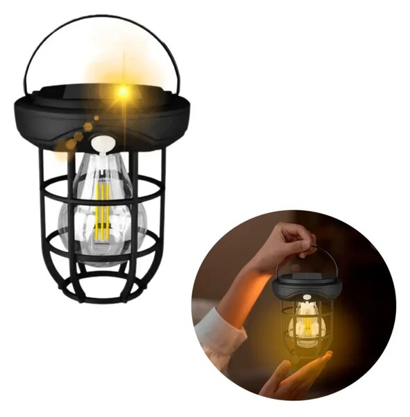Set 2 x Felinar solar cu lumina calda