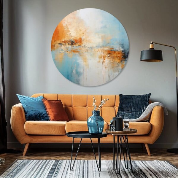 Picturi rotunde cu acrilic Dimineața abstractă - 60 cm