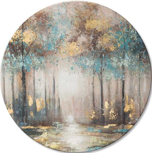 Picturi rotunde cu acrilic Secretele dimineții de aur - 60 cm